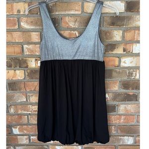 Theme Women’s Black and Gray Sleeveless Bubble Mini Dress Medium